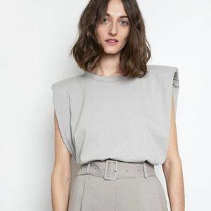 The Frankie Shop Eva Padded Shoulder Muscle T-Shirt